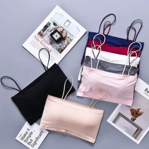 Women’s Seamless Bandeau Bra – Wireless Padded Camisole Tube Bra