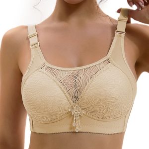 Women’s Full Coverage Lace Bra – Soft Comfortable Supportive Bra with Wide Adjustable Straps