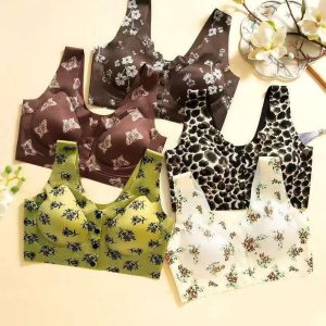 Women’s Seamless Printed Nursing Bra – Wireless Maternity Breastfeeding Bra